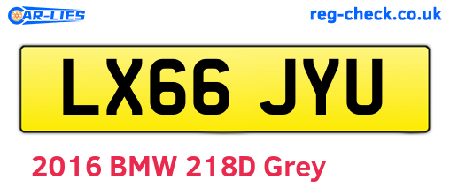 LX66JYU are the vehicle registration plates.