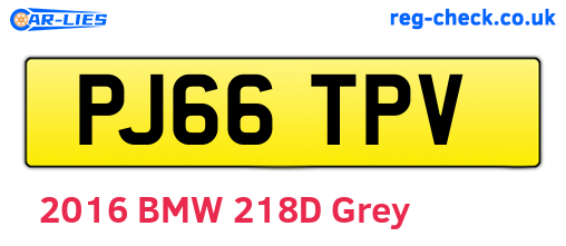 PJ66TPV are the vehicle registration plates.