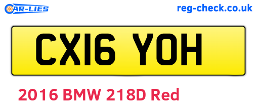 CX16YOH are the vehicle registration plates.