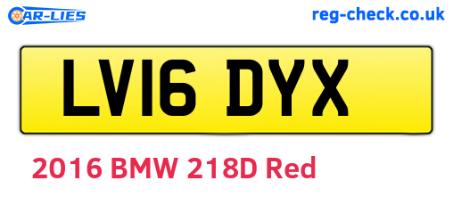 LV16DYX are the vehicle registration plates.