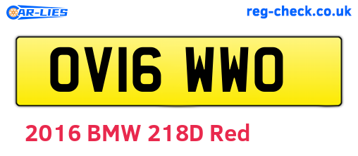 OV16WWO are the vehicle registration plates.