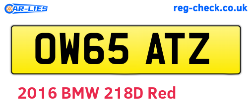 OW65ATZ are the vehicle registration plates.