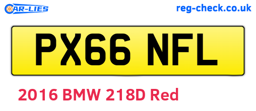 PX66NFL are the vehicle registration plates.