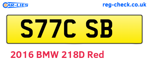 S77CSB are the vehicle registration plates.