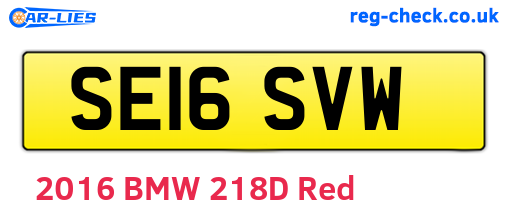 SE16SVW are the vehicle registration plates.