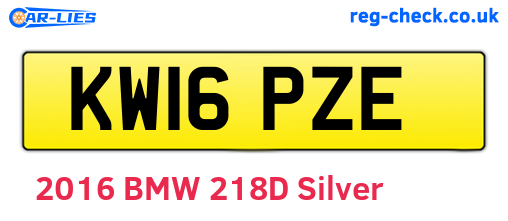 KW16PZE are the vehicle registration plates.