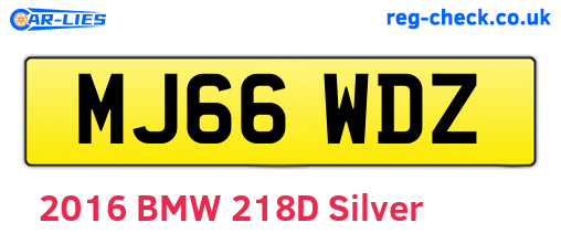 MJ66WDZ are the vehicle registration plates.