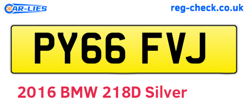PY66FVJ are the vehicle registration plates.