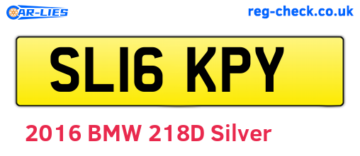 SL16KPY are the vehicle registration plates.