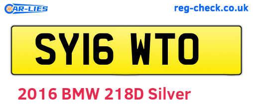 SY16WTO are the vehicle registration plates.