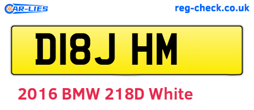 D18JHM are the vehicle registration plates.