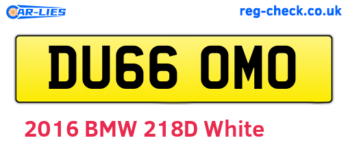 DU66OMO are the vehicle registration plates.