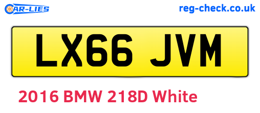 LX66JVM are the vehicle registration plates.