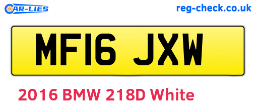 MF16JXW are the vehicle registration plates.