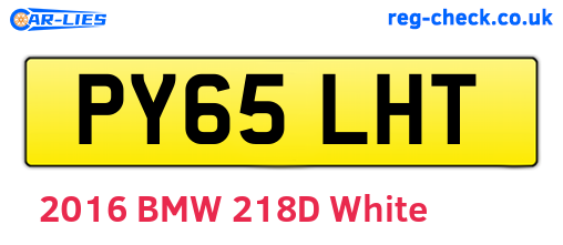 PY65LHT are the vehicle registration plates.