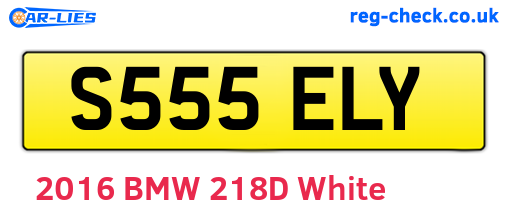 S555ELY are the vehicle registration plates.
