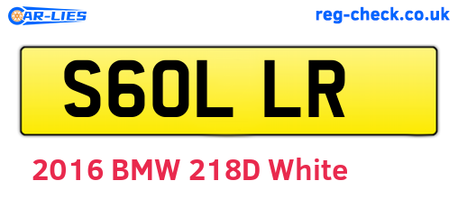 S60LLR are the vehicle registration plates.