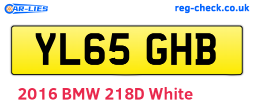 YL65GHB are the vehicle registration plates.