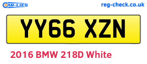 YY66XZN are the vehicle registration plates.