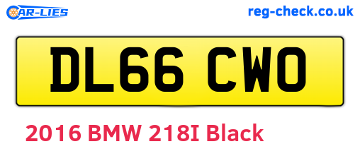 DL66CWO are the vehicle registration plates.
