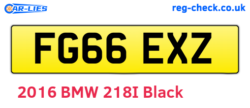 FG66EXZ are the vehicle registration plates.