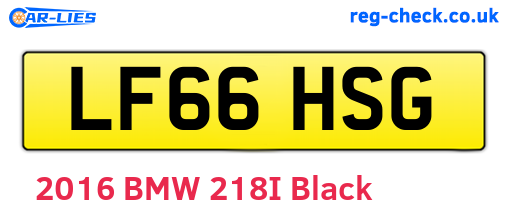 LF66HSG are the vehicle registration plates.