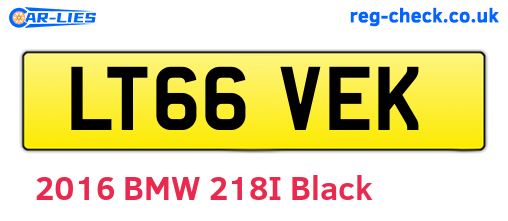LT66VEK are the vehicle registration plates.