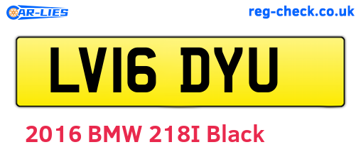 LV16DYU are the vehicle registration plates.