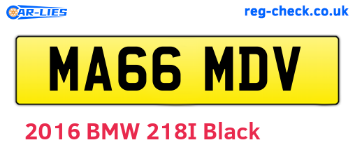 MA66MDV are the vehicle registration plates.