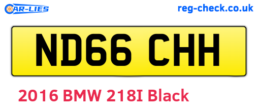ND66CHH are the vehicle registration plates.