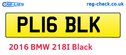 PL16BLK are the vehicle registration plates.