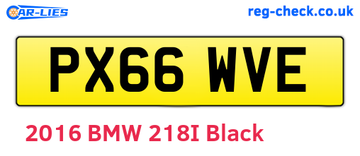PX66WVE are the vehicle registration plates.
