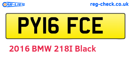 PY16FCE are the vehicle registration plates.