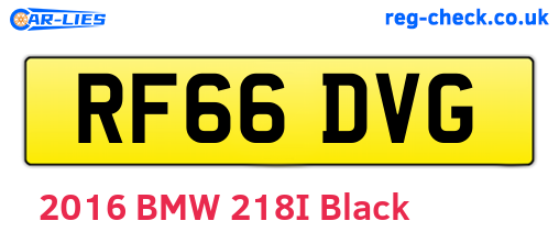 RF66DVG are the vehicle registration plates.