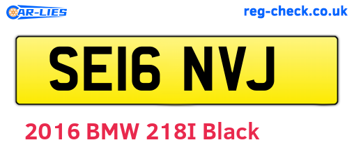 SE16NVJ are the vehicle registration plates.