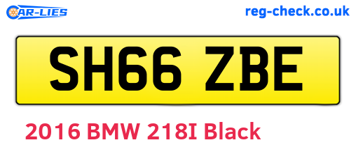SH66ZBE are the vehicle registration plates.