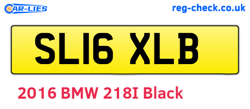 SL16XLB are the vehicle registration plates.
