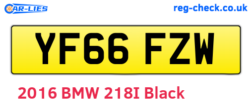YF66FZW are the vehicle registration plates.