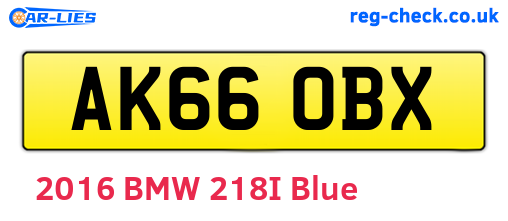 AK66OBX are the vehicle registration plates.