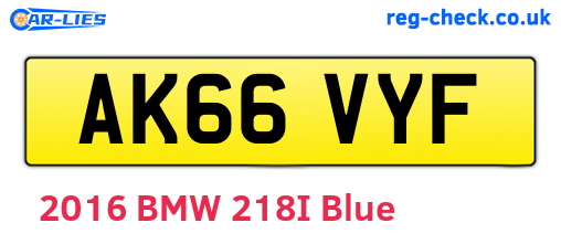 AK66VYF are the vehicle registration plates.