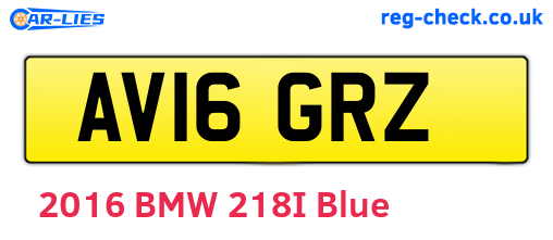 AV16GRZ are the vehicle registration plates.