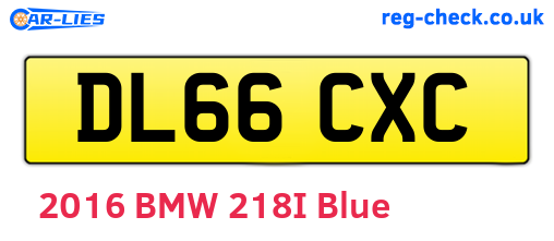 DL66CXC are the vehicle registration plates.
