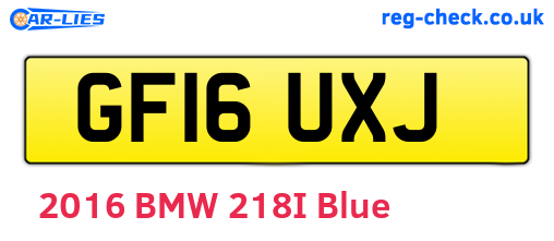 GF16UXJ are the vehicle registration plates.
