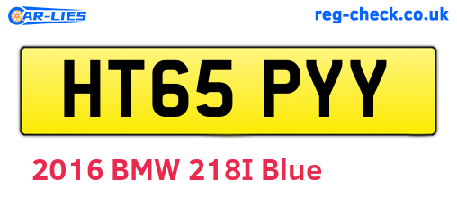 HT65PYY are the vehicle registration plates.