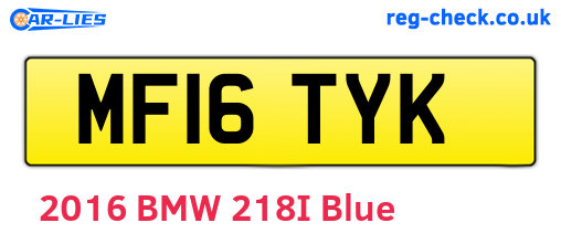 MF16TYK are the vehicle registration plates.