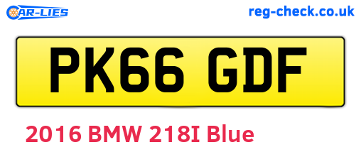 PK66GDF are the vehicle registration plates.