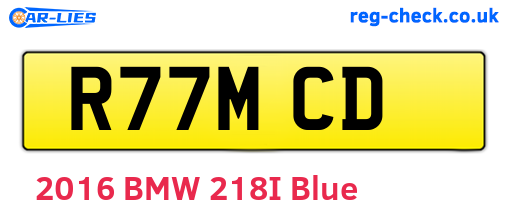 R77MCD are the vehicle registration plates.