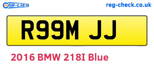 R99MJJ are the vehicle registration plates.