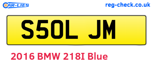 S50LJM are the vehicle registration plates.
