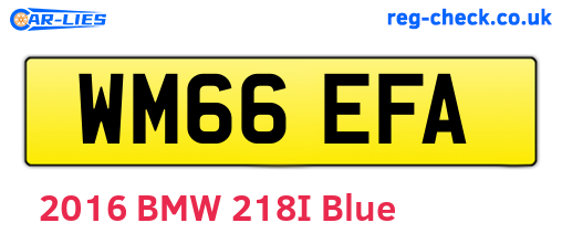 WM66EFA are the vehicle registration plates.